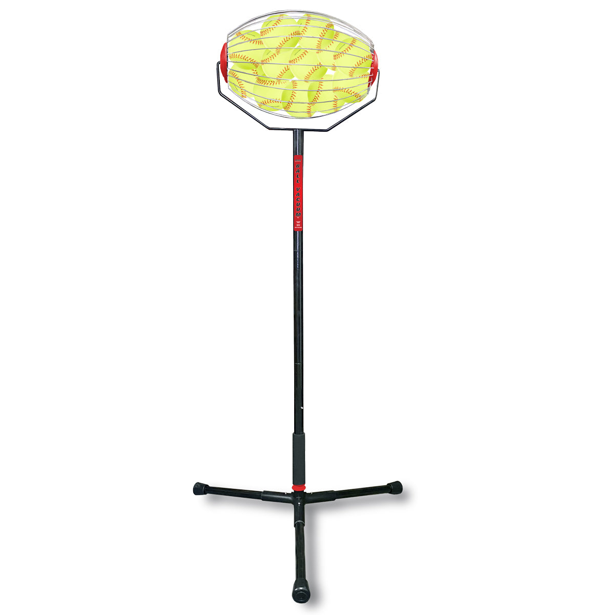 Ball Vacuum & Holder - High-Strength Stainless Steel Wires - Easy Ball Retrieval - Tripod Stand - Baseballs & Softballs - Heater Sports - Pitch Machine Pros
