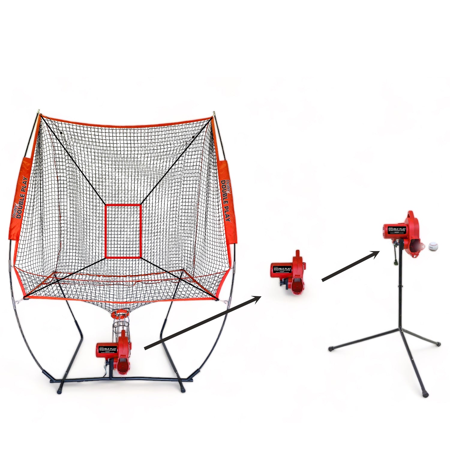 Double Play Pitch Back & Pitching Machine - Baseball Training Tool - 2-in-1 - Fielding & Hitting - Heater Sports - Pitch Machine Pros