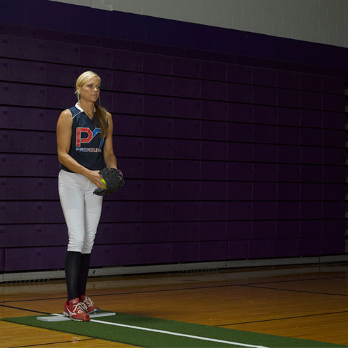 Jennie Finch Softball Pitching Mat With Powerline - Pro Mounds Pitch Machine Pros