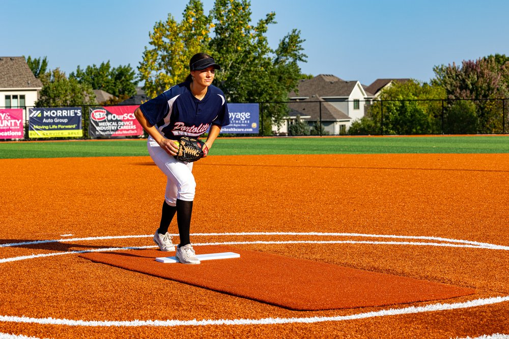 Long Spiked Softball Game Mat-Portolite - Portolite Pitch Machine Pros