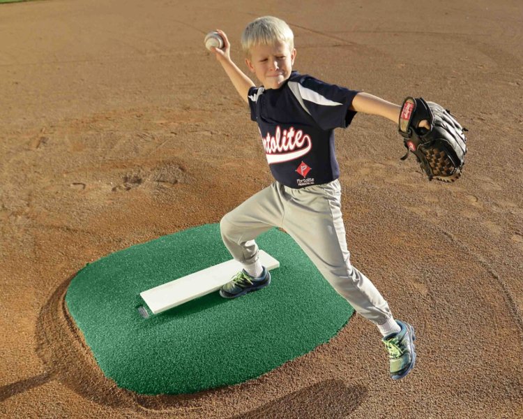 Portolite 4" Stride Off Youth Game Mound - Lightweight & Durable - Clay/Green/Red/Tan Turf - Ages 8-12 - Pitch Machine Pros