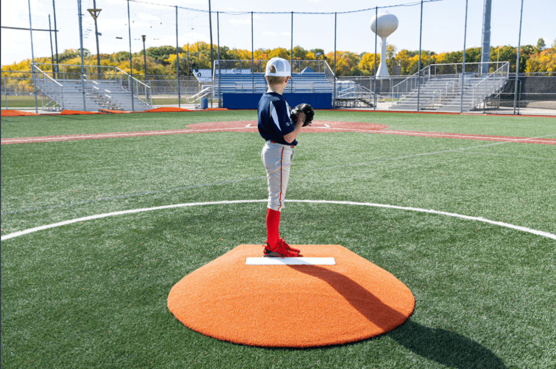 Portolite 6&quot; Oversized Stride Off Baseball Game Mound - Lightweight &amp; Durable - 72&quot;L x 60&quot;W - Ideal for Ages 10-14 - Pitch Machine Pros