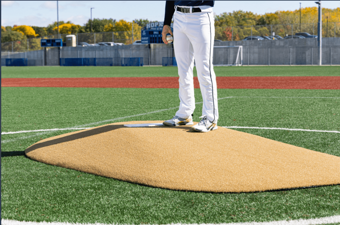 10" Two-Piece Baseball Game Mound - Portolite - Green/Clay/Red/Tan Turf Options - Lightweight & Durable - Pitch Machine Pros