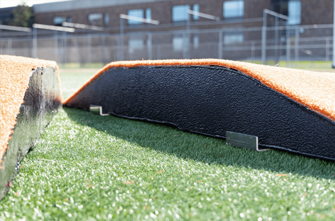 10" Two-Piece Baseball Game Mound - Portolite - Green/Clay/Red/Tan Turf Options - Lightweight & Durable - Pitch Machine Pros