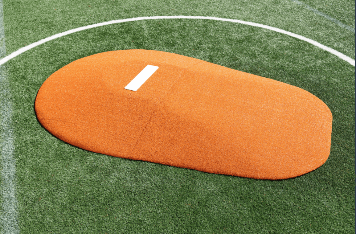 8" Two Piece Baseball Game Mound - Portolite - Lightweight & Durable - Green/Clay/Red/Tan Turf Options - Great for Ages 14 & Over - Pitch Machine Pros
