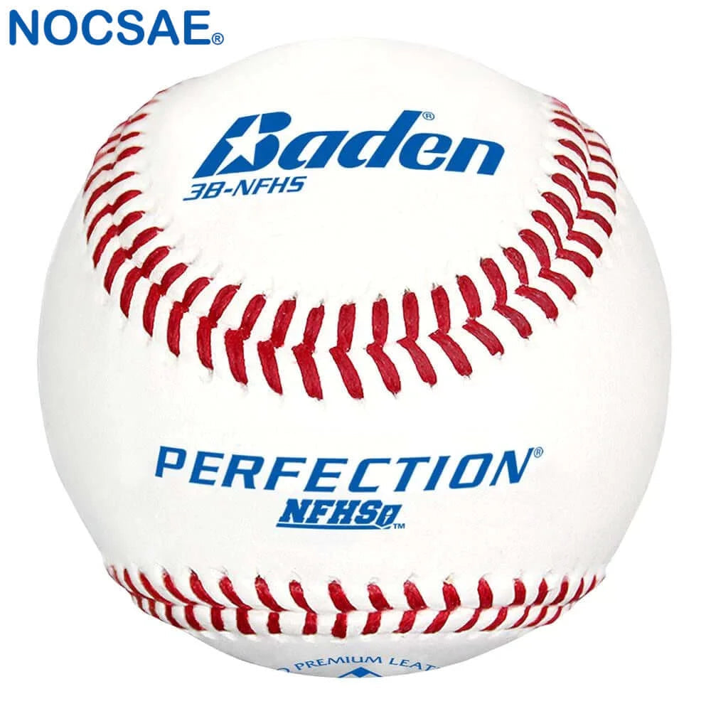 Premium Leather Baseballs -1 Dozen -Perfection NFHS Series- Baden Sports - Pitch Machine Pros