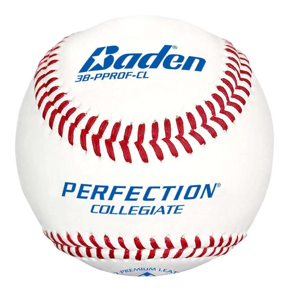 Collegiate Flat Seam Baseballs-1 Dozen -Perfection Series- Baden Sports - Pitch Machine Pros