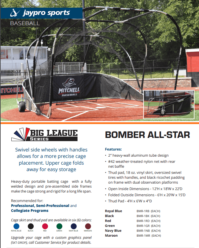 Professional Batting Cage- Big League Series Bomber All-Star - Pitch Machine Pros