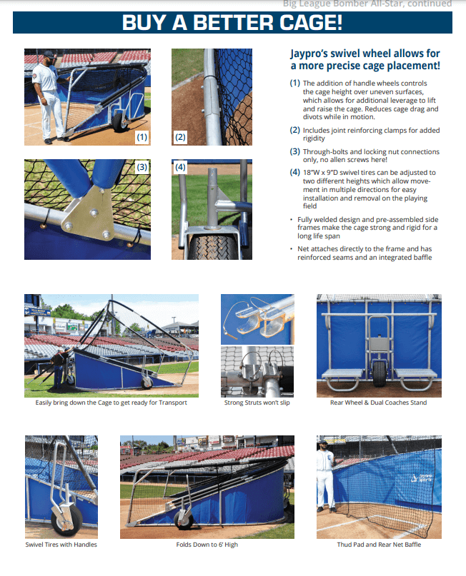 Professional Batting Cage- Big League Series Bomber All-Star - Pitch Machine Pros