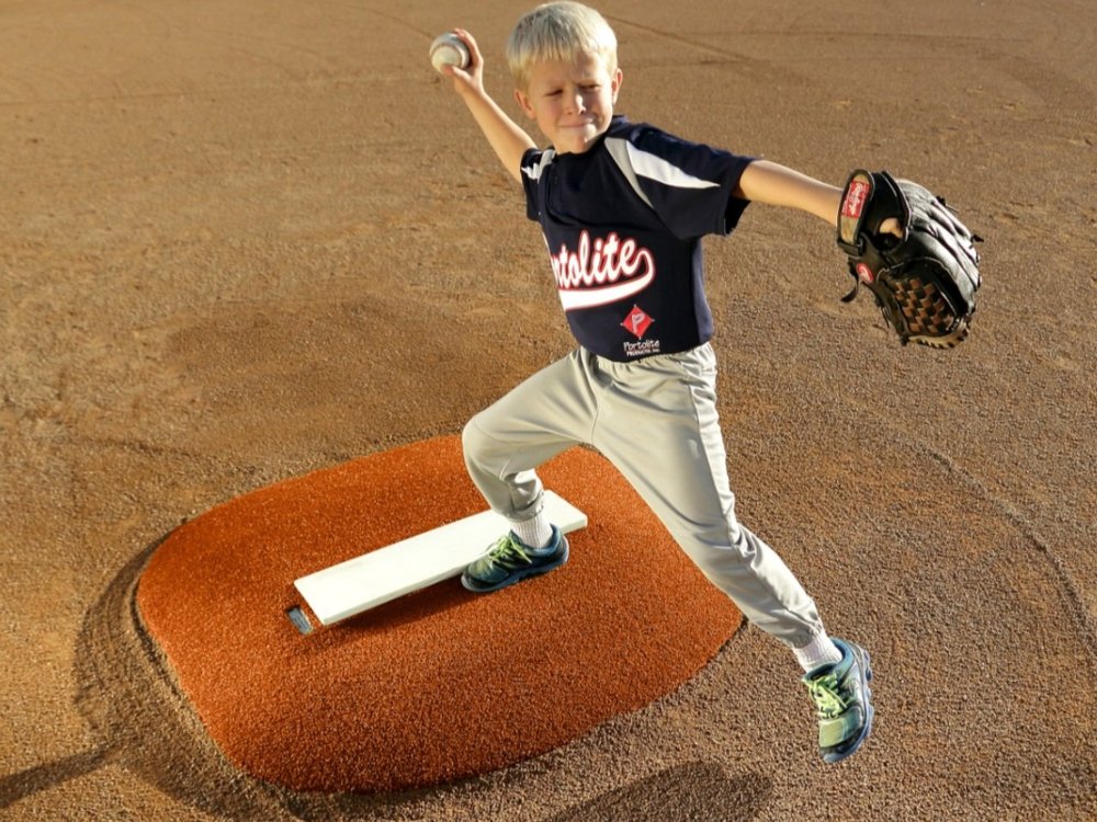 Portolite 4&quot; Stride Off Youth Game Mound - Lightweight &amp; Durable - Clay/Green/Red/Tan Turf - Ages 8-12 - Pitch Machine Pros