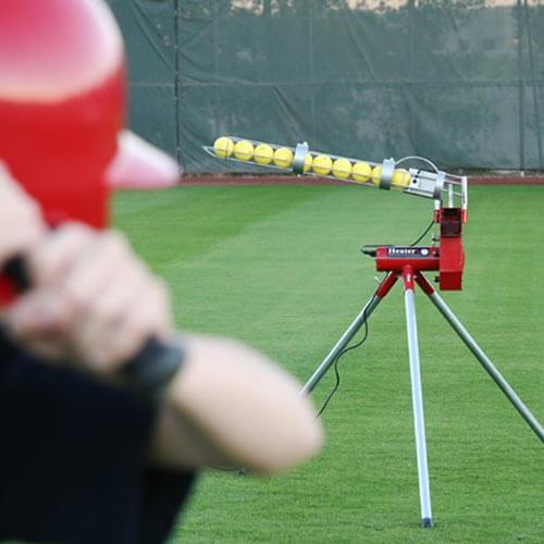 Variable Speed 52 MPH Real Baseball Pitching Machine with Auto Ball Feeder - Pitch Machine Pros