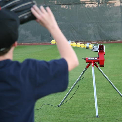 Variable Speed 52 MPH Real Baseball Pitching Machine with Auto Ball Feeder - Pitch Machine Pros