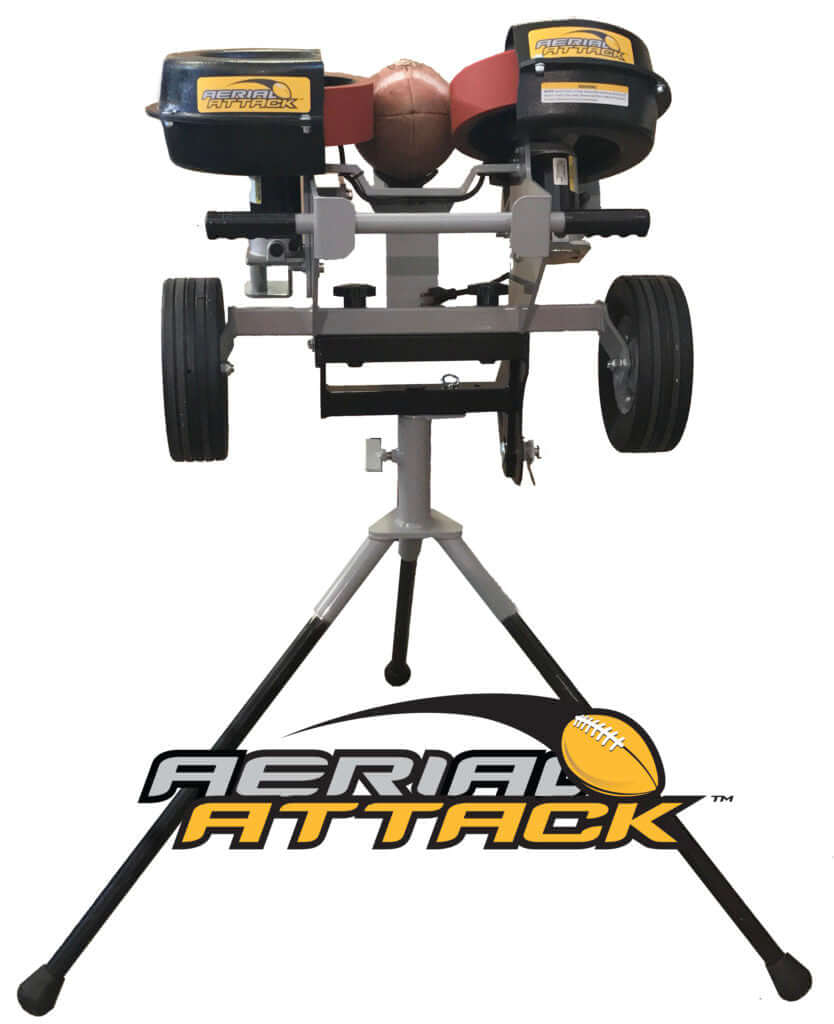 Aerial Attack Football Training Machine - Sports Attack- Deep Passes, Kickoffs, Receiving-Defensive Drills - Pitch Machine Pros